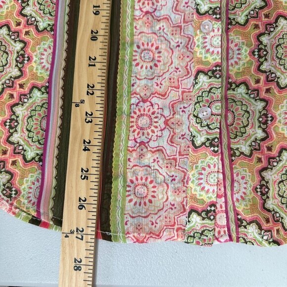 Kut from the Kloth Shirt button up floral Size XS Sheer Long Sleeve - Picture 9 of 13